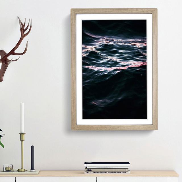 Light Reflecting Upon the Ocean in Abstract - Picture Frame Graphic Art Print East Urban Home Frame Option: Oak Framed, Size: 48cm H x 36cm W x 2cm D on Productcaster.