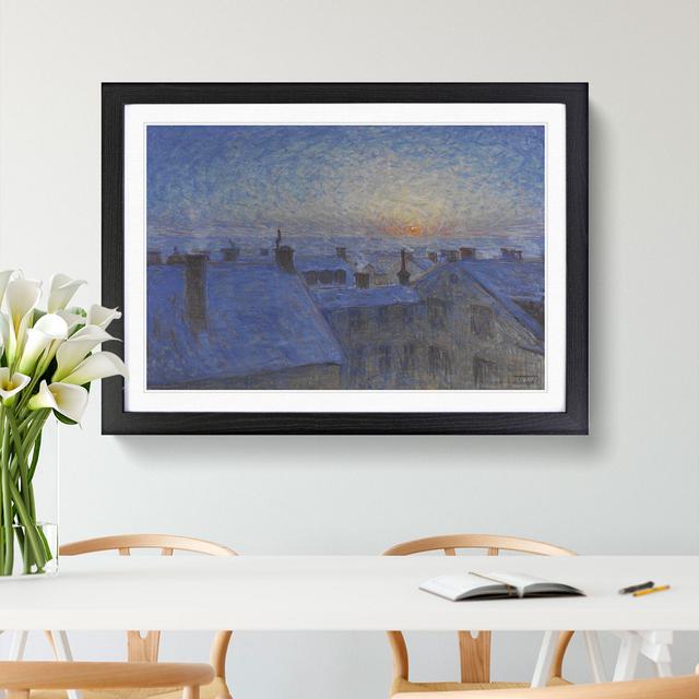 Sunrise over the Rooftops by Eugene Jansson - Picture Frame Painting East Urban Home Size: 48cm H x 65cm W x 2cm D, Frame Option: Black Framed on Productcaster.