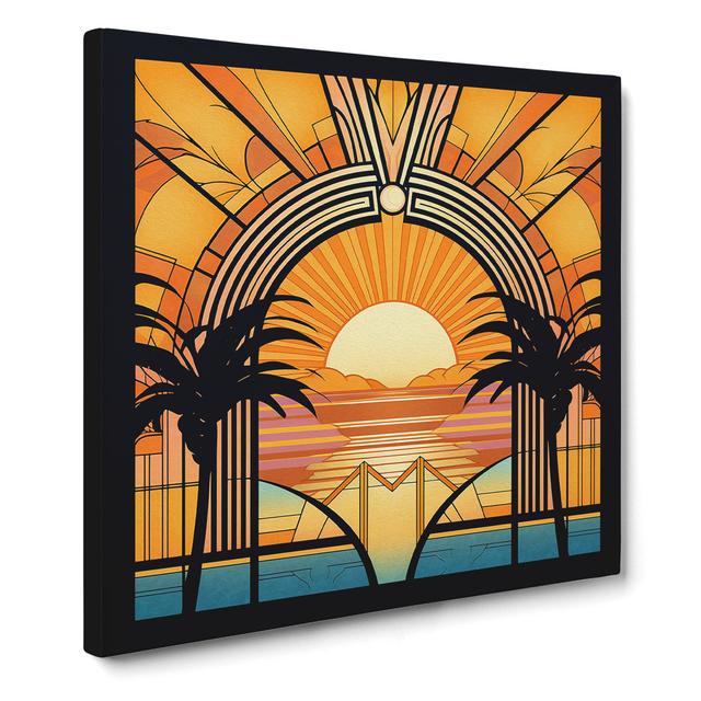 Sunrise Art Deco No.12 Bay Isle Home Size: 50cm H x 50cm W x 3cm D on Productcaster.