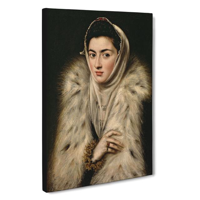 Lady in a Fur Wrap by El Greco - Wrapped Canvas Graphic Art East Urban Home Size: 50cm H x 35cm W x 3cm D on Productcaster.