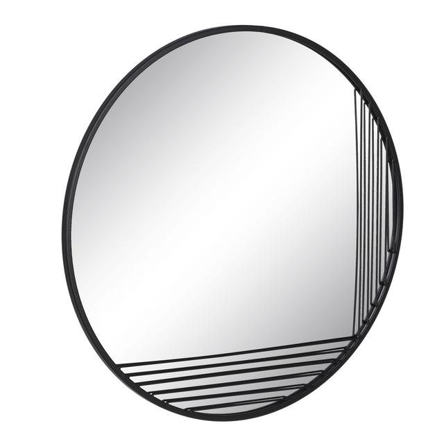 Klhoe Round Metal Framed Wall Mounted Accent Mirror in Black 17 Stories on Productcaster.