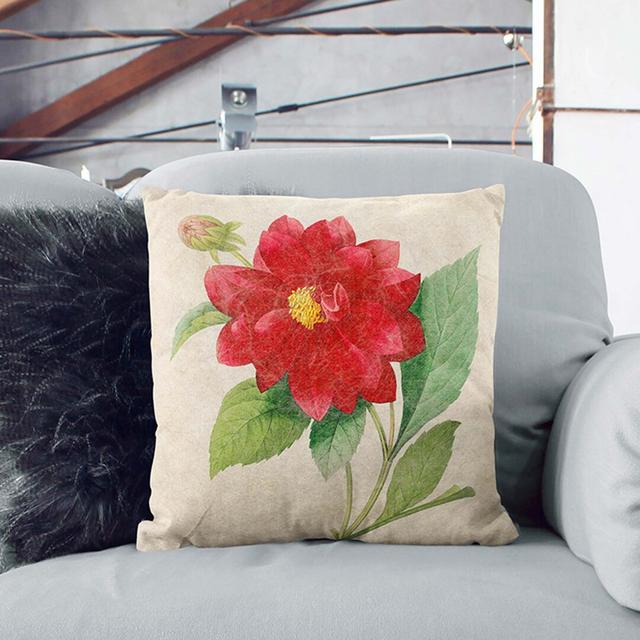 Dahlia Flowers Square Throw Cushion East Urban Home Backing Colour: Stone, Size: 55cm H x 55cm W x 20cm D on Productcaster.