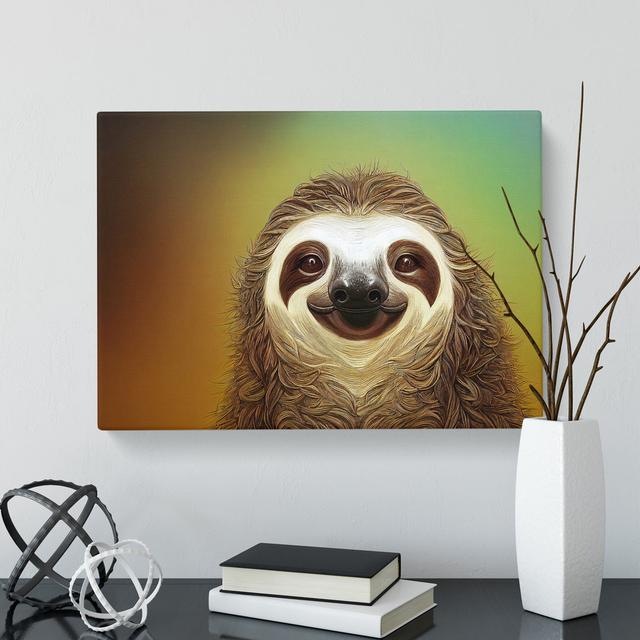 Cute Sloth Painting Vol.3 - Wrapped Canvas Painting 17 Stories Size: 50cm H x 76cm W x 3cm D on Productcaster.