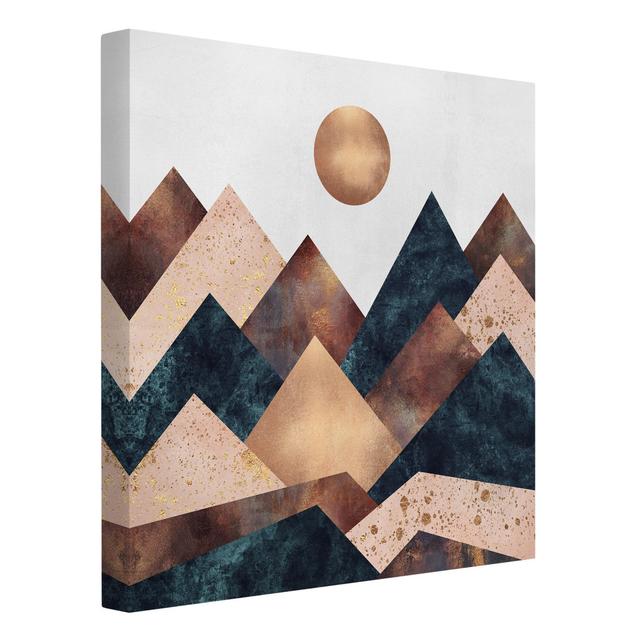 Geometrischer Halbkreis IIby Boris Draschoff - Wrapped Canvas Graphic Art Union Rustic Format: 260g/m² canvas, Size: 80cm H x 80cm W on Productcaster.