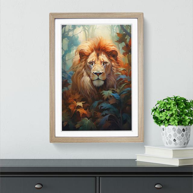 Lion Classicism - Single Picture Frame Print on Wood Latitude Vive Format: Oak Framed, Size: 34cm H x 25cm W x 2cm D on Productcaster.