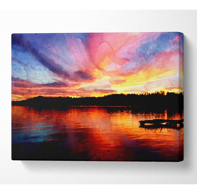 Red River Reflections - Wrapped Canvas Art Prints House of Hampton Size: 101.6cm H x 142.2cm W x 10cm on Productcaster.