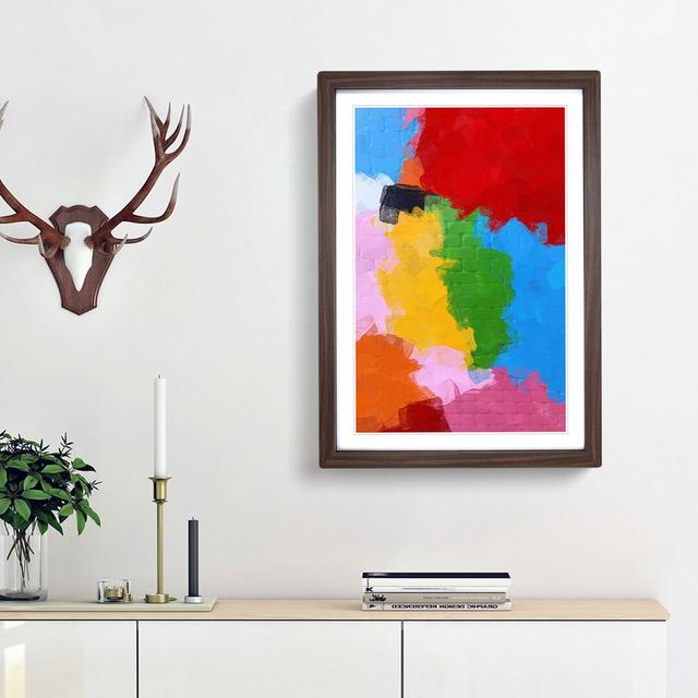 Blocks of Colour in Abstract - Picture Frame Painting Print East Urban Home Size: 65cm H x 48cm W x 2cm D, Frame Option: Walnut Framed on Productcaster.