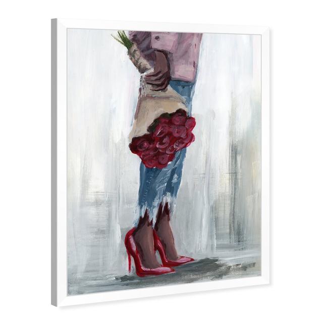 Matching My Red Roses by Oliver Gal - Painting Print on Canvas East Urban Home Format: Picture Frame, Size: 45.72cm H X 35.56cm W X 1.27cm D on Productcaster.