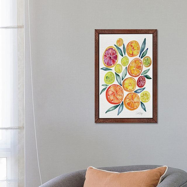 Citrus Slices by Cat Coquillette - Print on Canvas East Urban Home Size: 152.4cm H x 101.6cm W x 3.81cm D, Frame Option: Brown Framed on Productcaster.