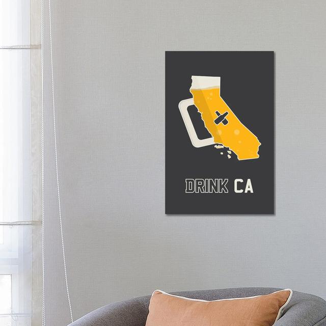 Drink CA - California Beer Print by Benton Park Prints - Wrapped Canvas Art Prints Ebern Designs Size: 66.04cm H x 45.72cm W x 1.905cm D on Productcaster.