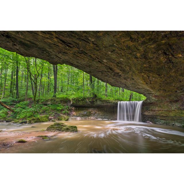 Rock Rest Falls Amphitheater by Kenneth Keifer - Wrapped Canvas Print Union Rustic Size: 51cm H x 76cm W x 3.8cm D on Productcaster.