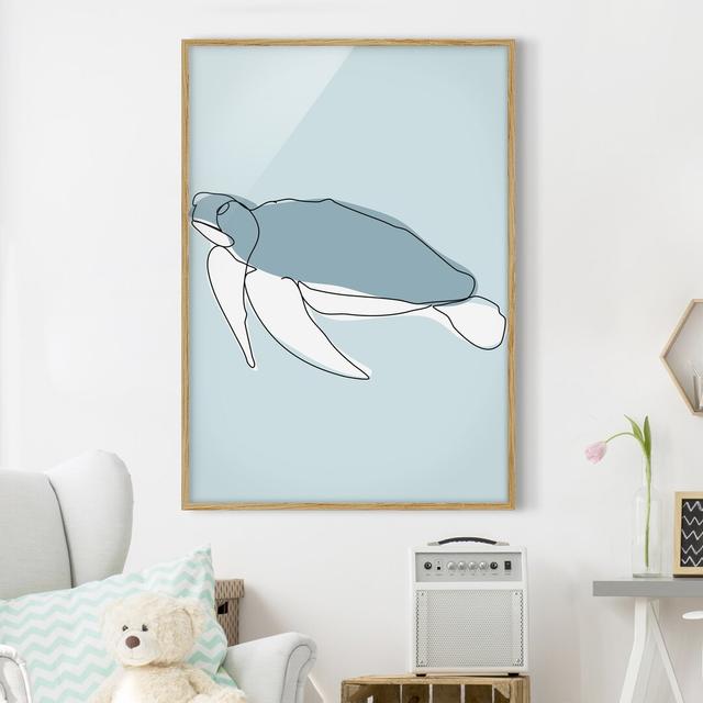 Turtle Line Art - Picture Frame Graphic Art Bay Isle Home Frame Option: Brown, Size: 100cm H x 70cm W x 2cm D on Productcaster.