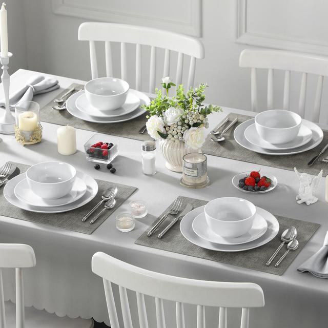 12-Piece Porcelain China Dinnerware Set, Service For 4 17 Stories on Productcaster.