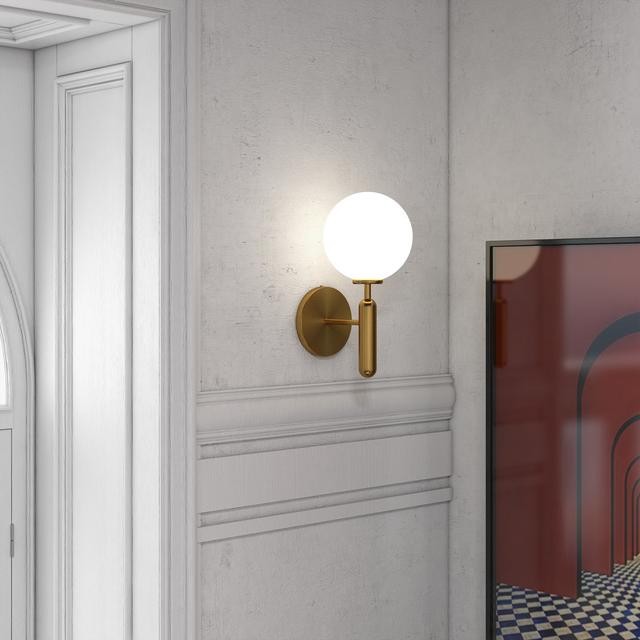 Alayzia 1 - Light Gold Armed Sconce Canora Grey on Productcaster.