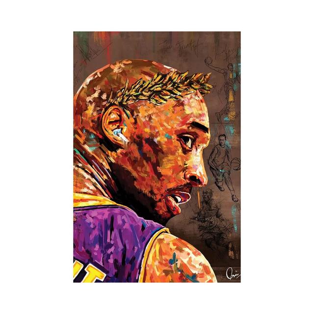 Kobe Bryant by Crixtover Edwin - Art Prints on Canvas 17 Stories Size: 101.6cm H x 66.04cm W x 3.81cm D, Format: Wrapped Canvas on Productcaster.