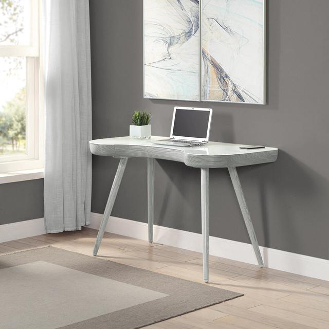 Wiltz Desk Ebern Designs Frame Colour: Grey, Top Colour: Grey on Productcaster.