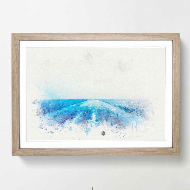 Waves from the Boat in Abstract - Picture Frame Graphic Art Print East Urban Home Frame Option: Oak, Size: 60cm H x 91cm W x 2cm D on Productcaster.