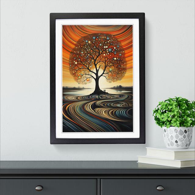 Tree Art Deco - Single Picture Frame Print on Wood Marlow Home Co. Format: Black Framed, Size: 34cm H x 25cm W on Productcaster.