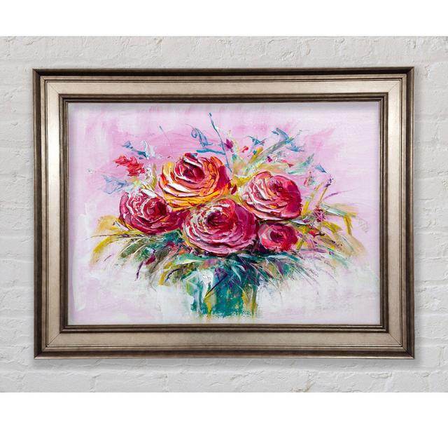 Hand Painted Flowers Framed Print Bright Star Size: 84.1cm H x 142.2cm W on Productcaster.