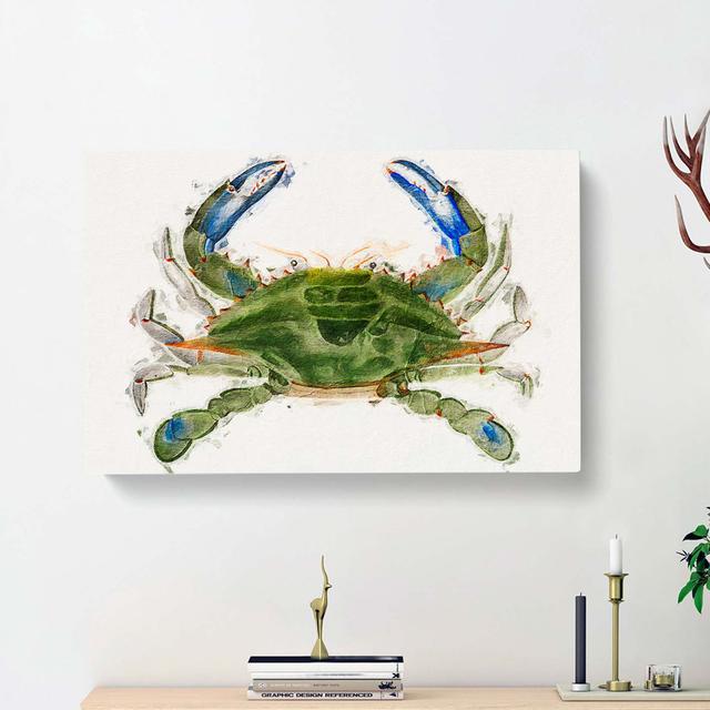 Green and Blue Crab by J.E. De Kay - Wrapped Canvas Painting Print East Urban Home Size: 40cm H x 60cm W x 3cm D on Productcaster.