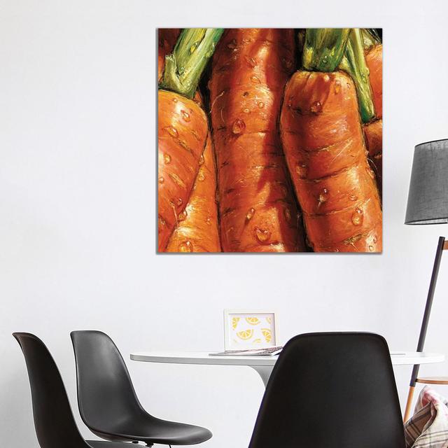 Carrots by AlmaCh - Wrapped Canvas Painting Rosalind Wheeler Size: 93.98cm H x 93.98cm W x 1.91cm D on Productcaster.