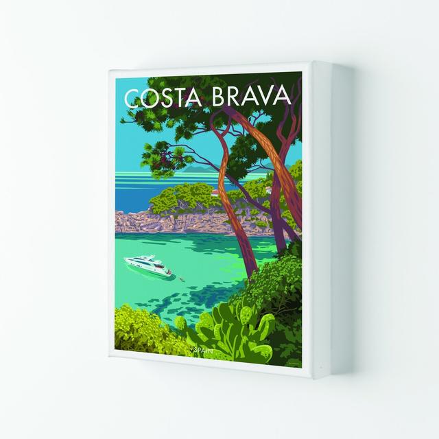 Costa Brava Travel Art Print By Stephen Millership A2 / Canvas Highland Dunes Format: Wrapped Canvas, Size: 59.4cm H x 42cm W x 4cm D on Productcaster.