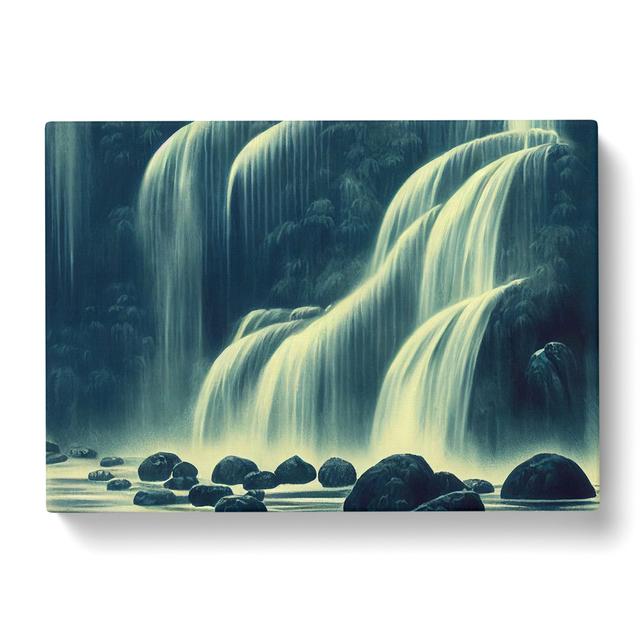 Miraculous Waterfall - Wrapped Canvas Graphic Art Alpen Home Size: 35cm H x 50cm W x 3cm D on Productcaster.