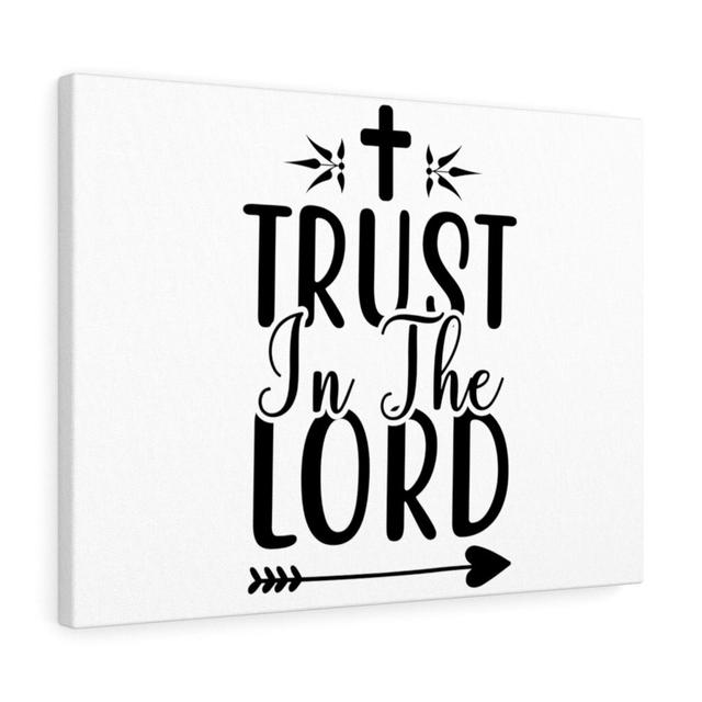 Trust in the Lord - Wrapped Canvas Typography Blue Elephant Size: 46cm H x 61cm W on Productcaster.