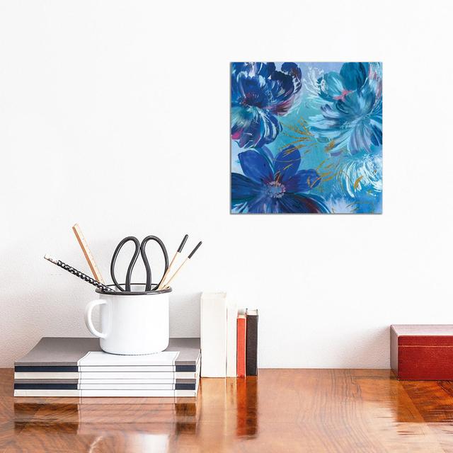 Midnight Floral I by Asia Jensen - Wrapped Canvas Painting Rosalind Wheeler Size: 93.98cm H x 93.98cm W x 1.91cm D on Productcaster.