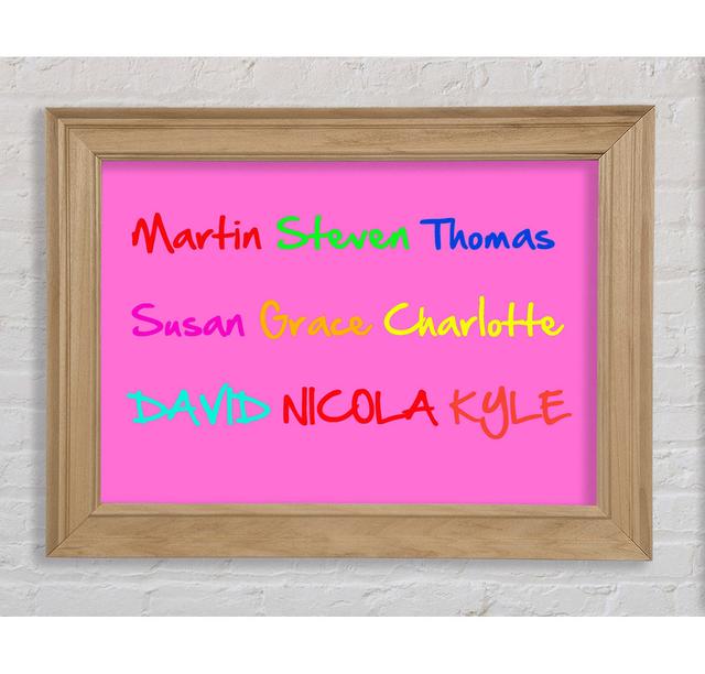 Girls Room Quote Your Name In A Choice Of Colours Vivid Pink Framed Print Bright Star Size: 59.7cm H x 84.1cm W on Productcaster.