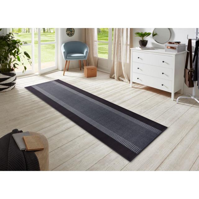 Band Teppich Kurzflor - Teppichläufer Läufer für Wohnzimmer, Schlafzimmer, Küche, Flur - Schwarz Hanse Home Teppichgröße: Rechteckig 160 x 230 cm on Productcaster.