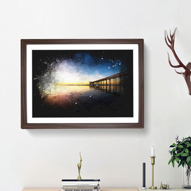 Pier in San Diego - Picture Frame Graphic Art Print East Urban Home Frame Option: Walnut Framed, Size: 33cm H x 45cm W x 2cm D on Productcaster.