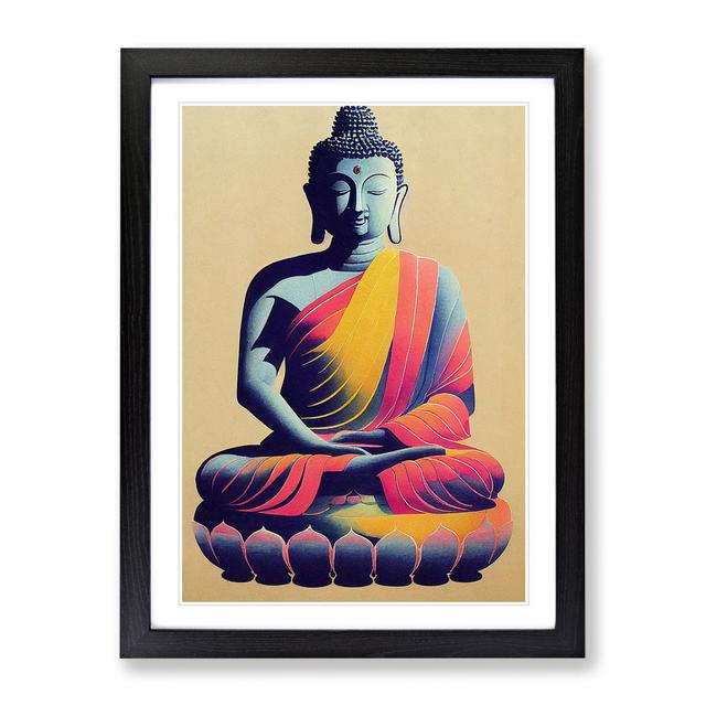 Colourful Buddha No.4 - Picture Frame Graphic Art Latitude Vive Size: 34cm H x 25cm W x 2cm D, Frame Colour: Black Framed on Productcaster.