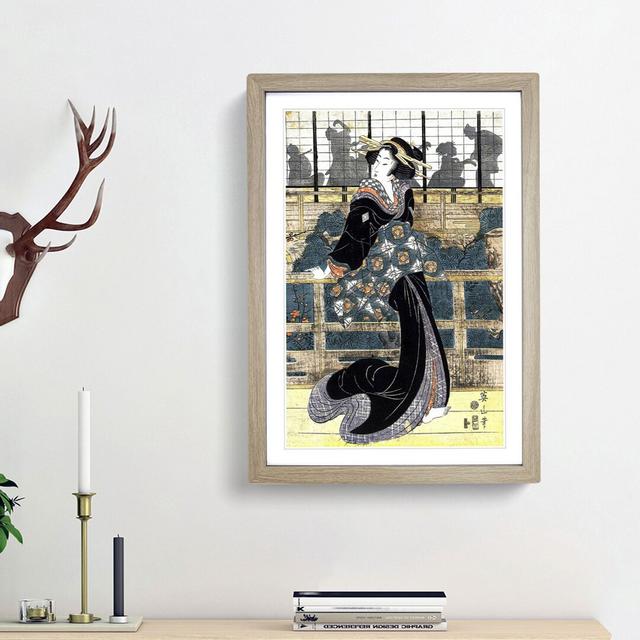 Entertainer by Eizan Kikukawa - Picture Frame Painting Print East Urban Home Frame Option: Oak Framed, Size: 36cm H x 27cm W x 2cm D on Productcaster.