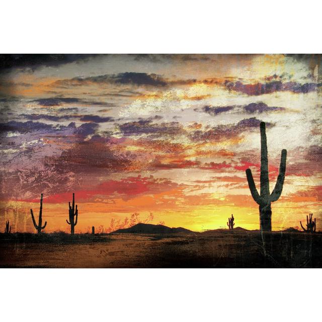 Desert Sunset - Wrapped Canvas Print Gracie Oaks Size: 20cm H x 30cm W x 3.8cm D on Productcaster.