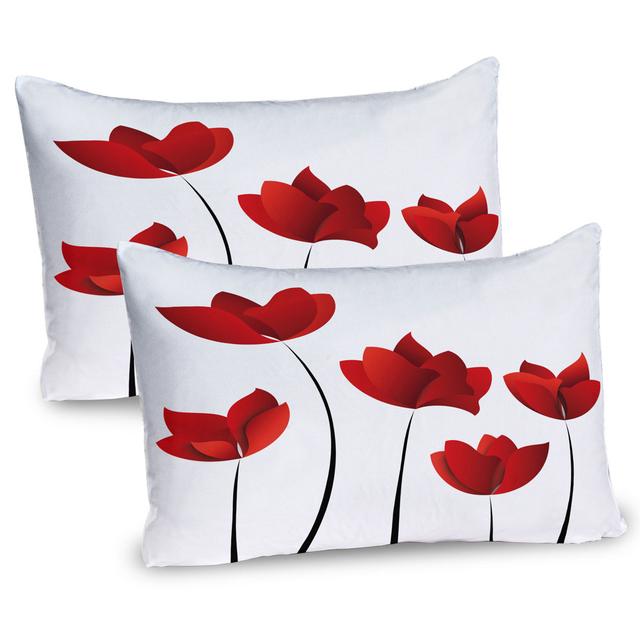 Vivid Rose Flower Petal Microfiber Sham (Set of 2) East Urban Home on Productcaster.