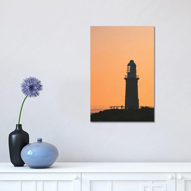 Sunset Lighthouse Silhouette by James Vodicka - Wrapped Canvas Art Prints Breakwater Bay Size: 45.72cm H x 30.48cm W on Productcaster.