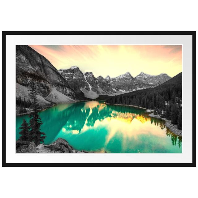 Gerahmtes Poster Moraine Lake in Canada East Urban Home Größe: 70 cm H x 100 cm B on Productcaster.