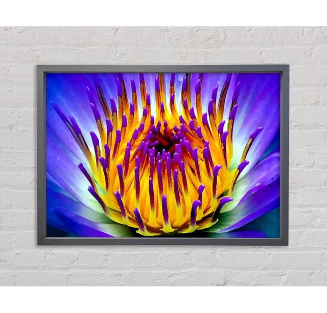 Vibrant Purple Water Lily - Single Picture Frame Art Prints on Canvas Ebern Designs Size: 59.7cm H x 84.1cm W x 3.3cm D on Productcaster.