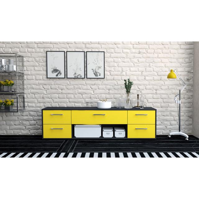 Balbino TV Stand for TVs up to 60 Brayden Studio Colour: Yellow and anthracite on Productcaster.