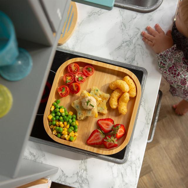 Tiny Dining - Square Bamboo Suction Baby Feeding Set - 4pc (Set of 4) Tiny Dining Colour: Yellow on Productcaster.