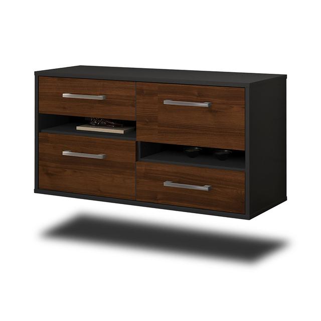 Belah TV stand, color: cedar/white, flying/metal handles, size: 92 x 49 x 35cm Brayden Studio Colour: Walnut/Anthracite on Productcaster.