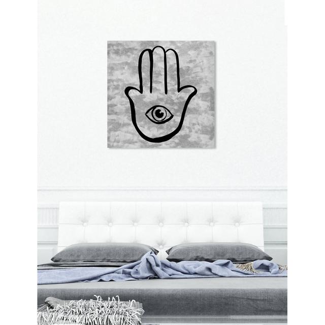 Hamsa Velvet Light - Painting Print East Urban Home Size: 109cm H x 109cm W x 4cm D, Format: Wrapped Canvas on Productcaster.