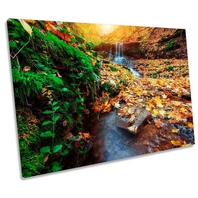 Autumn River Forest Landscape - Wrapped Canvas Print Union Rustic Size: 50.8cm H x 76.2cm W x 2cm D on Productcaster.