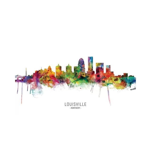 Louisville Kentucky City Skyline by Michael Tompsett - Wrapped Canvas Painting Latitude Run Size: 30.48cm H x 45.72cm W x 1.91cm D on Productcaster.