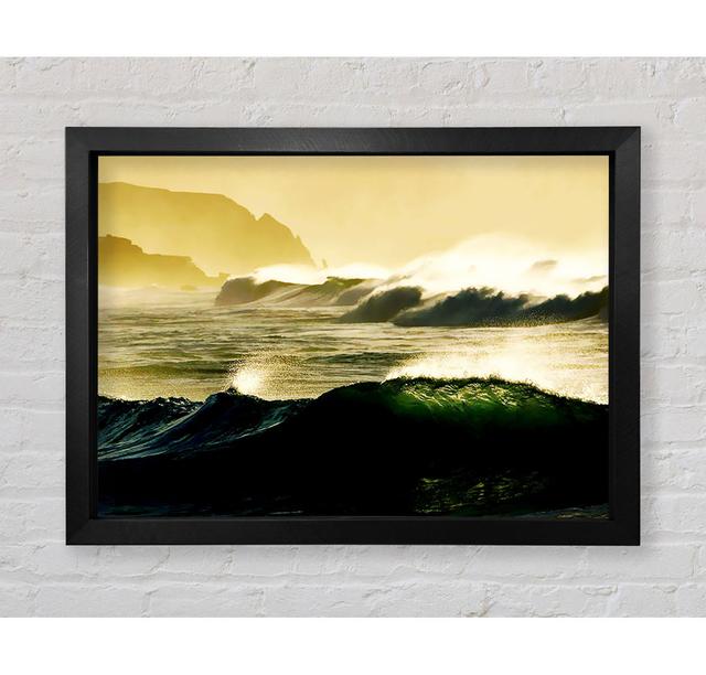 Mountain View Waves Framed Print Wall Art Ivy Bronx Format: Black Framed Paper, Size: 42cm H x 59.7cm W x 3.4cm D on Productcaster.