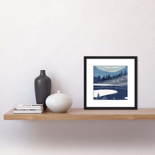 Mountain Pine Forest Winter Watercolour - Single Picture Frame Print Wee Blue Coo on Productcaster.