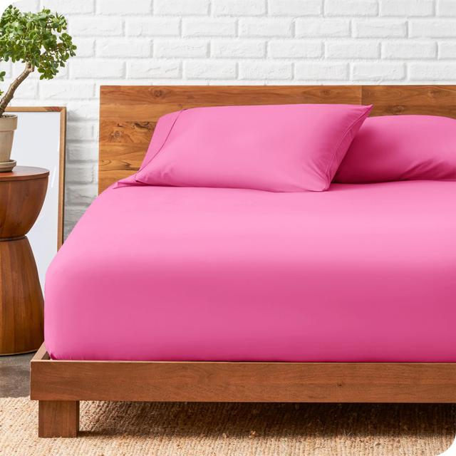 Deep Pocket Microfiber Brushed Fitted Sheet Wayfair Samples Size: Single (3'), Colour: Pink on Productcaster.