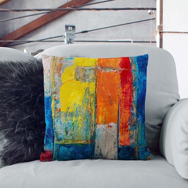 Abstract Art Painting Vol.396 by S.Johnson Cushion with Filling East Urban Home Size: 55 x 55 cm, Backing Colour: White on Productcaster.