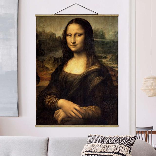 Stoffbild Mona Lisa von Leonardo Da Vinci Rosalind Wheeler Maße: 66,4 cm H x 50 cm B x 0,3 cm T on Productcaster.